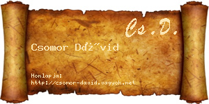 Csomor Dávid névjegykártya