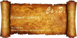 Csomor Dávid névjegykártya
