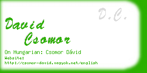 david csomor business card