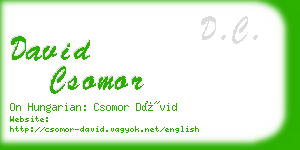 david csomor business card